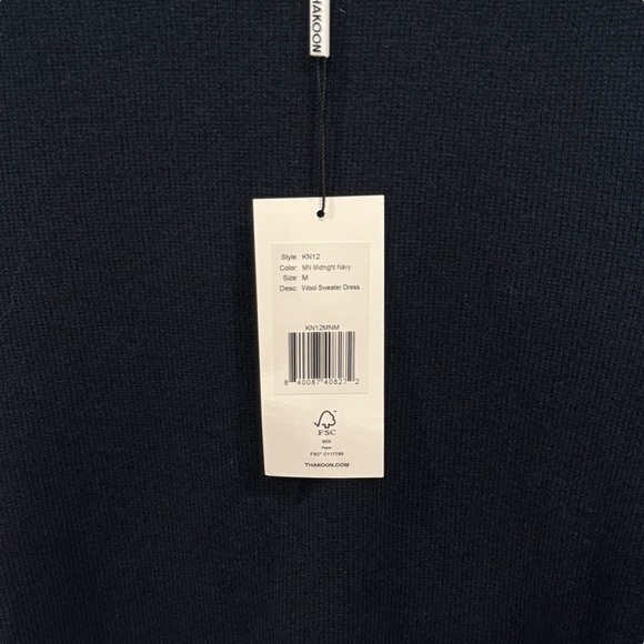 THAKOON Women's Navy Blue Midnight Wool Sweater Dress Size M - Picture 9 of 11